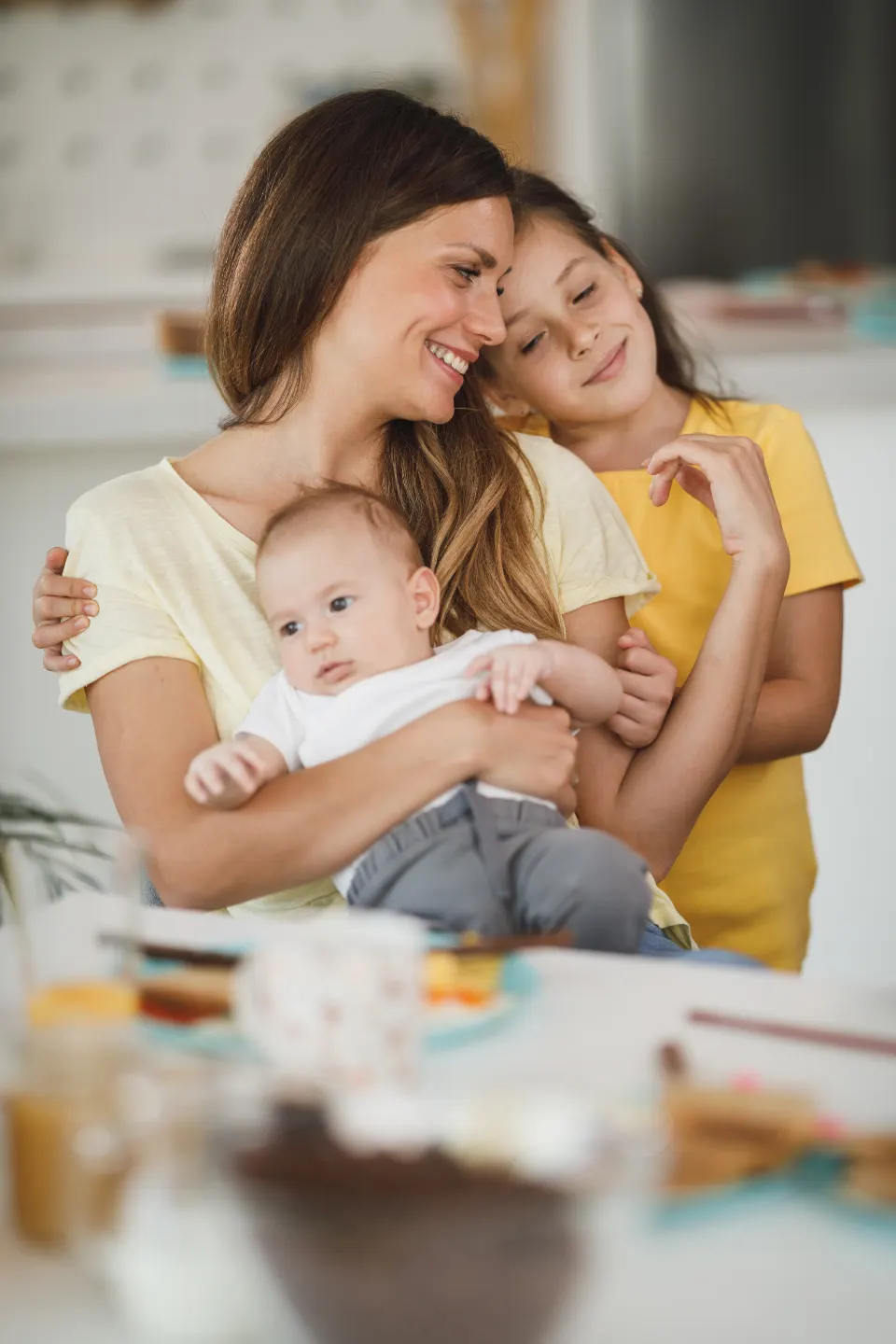 Mother holding her baby